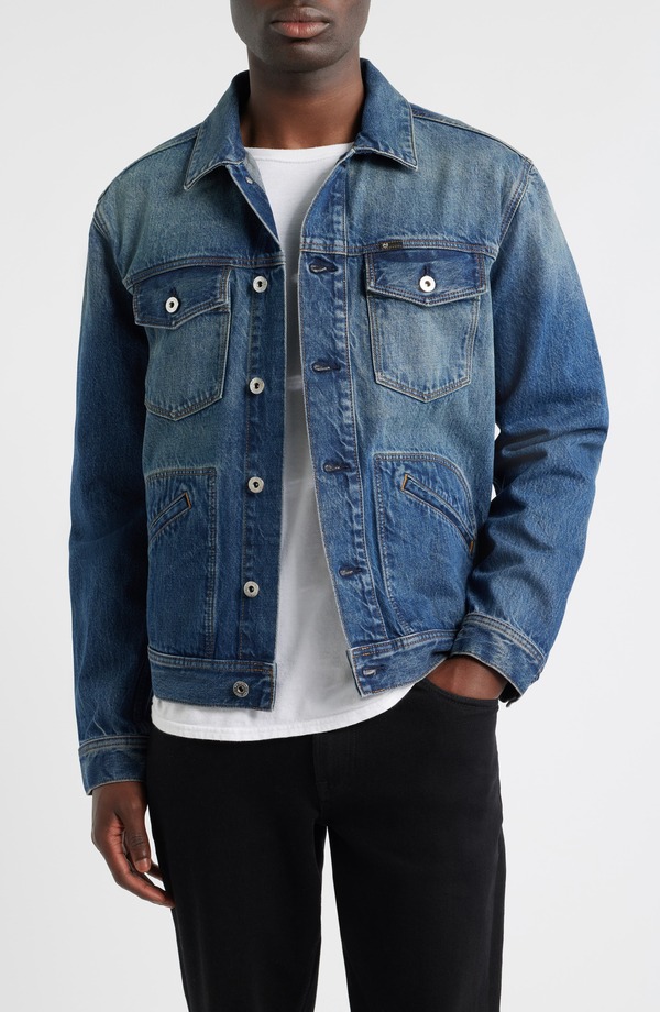 エージー メンズ ボトムス デニムパンツ ジャケット AG Jackson Denim Jacket Big Pine デニム｜ReVida 店