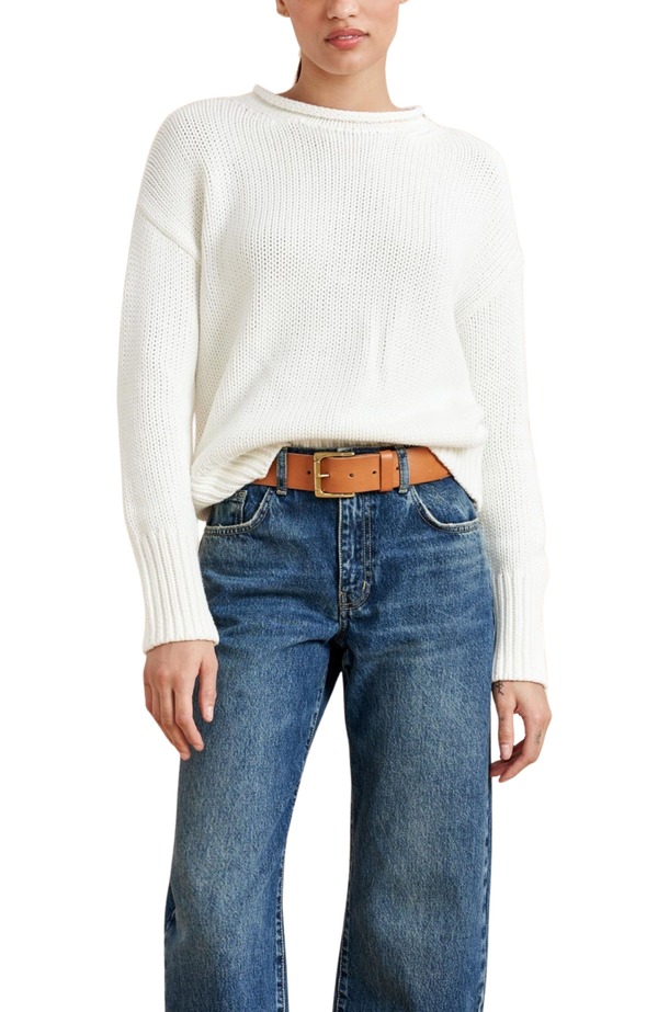 ラ リーニュ レディース アウター パーカー・スウェット プルオーバー La Ligne Solid Marina Sweater Ivory 象牙色