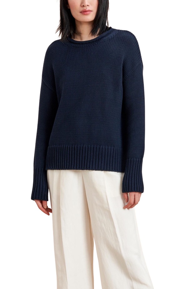 ラ リーニュ レディース アウター パーカー・スウェット セーター La Ligne Solid Marina Sweater Navy ネイビー|ReVida 店
