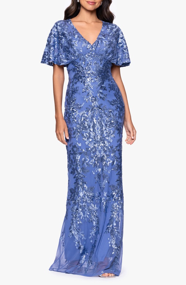 ベッツィアンドアダム レディース トップス ワンピース メッシュ スパンコール Betsy & Adam Sequin Mesh Dress Periwinkle