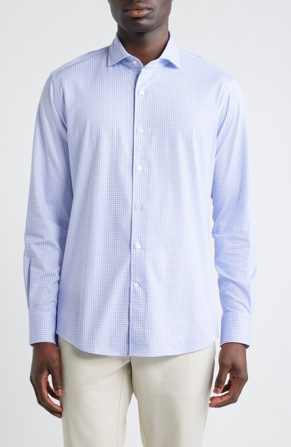 ピーター・ミラー メンズ トップス シャツ Peter Millar Excursionist Flex Tailored Fit Wrinkle Resistant Button-Up Shirt Iris Mist