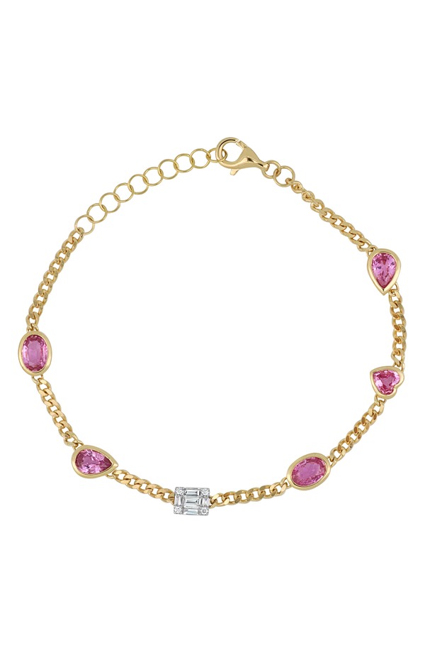 ボニー レヴィ レディース アクセサリー ブレスレット・バングル・アンクレット Bony Levy El Mar Diamond & Pink Sapphire Bracelet 18K Yellow Gold イエロー