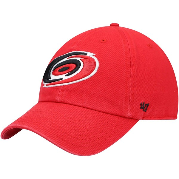 フォーティーセブン メンズ アクセサリー 帽子 Men's '47 Red Carolina Hurricanes Team Clean Up Adjustable Hat Red レッド｜ReVida 店