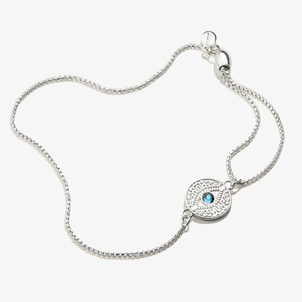 アレックスアンドアニ レディース アクセサリー ブレスレット・バングル・アンクレット Alex and Ani Evil Eye Crystal Pull Chain Bracelet Silver シルバー|ReVida 店