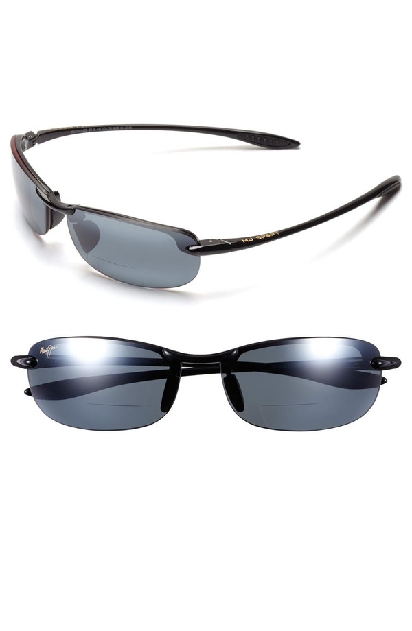 マウイ体育館 レディース 佩び物 サングラス・アイウェア Maui Jimakaha 64粍 Polarized Oversize Round Sunglasses Gloss Black 黒いこと