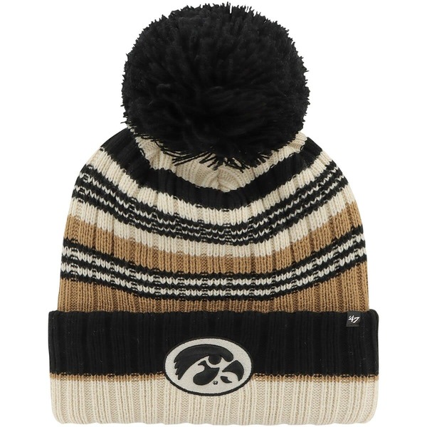 フォーティーセブン レディース アクセサリー 帽子 ニット Women's '47 Khakiowa Hawkeyes Barista Cuffed Knit Hat with Pom Khaki カーキ