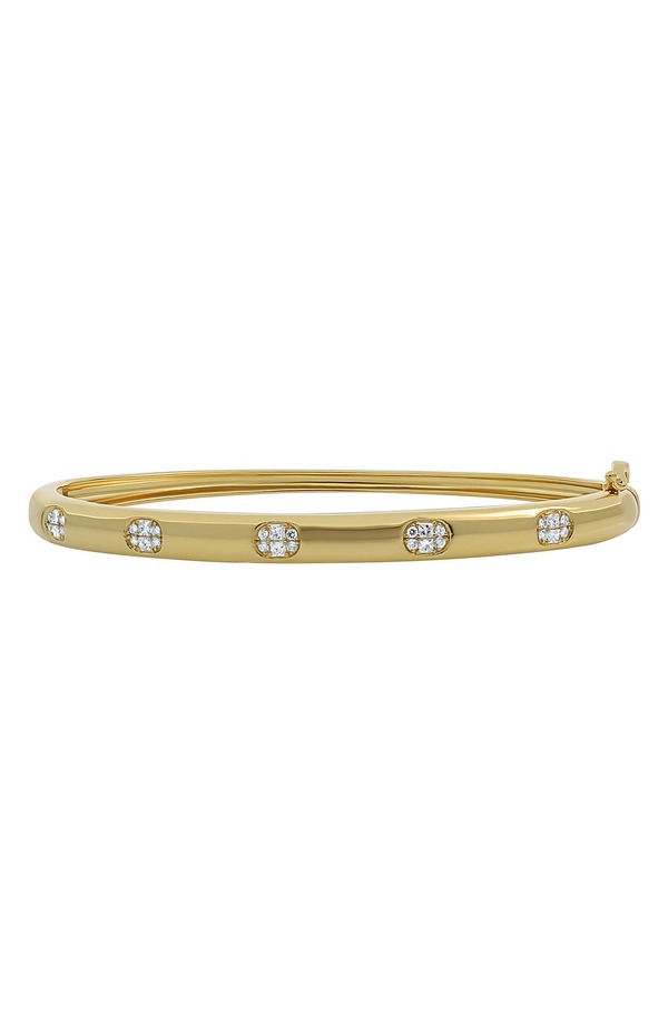 ボニー レヴィ レディース アクセサリー ブレスレット・バングル・アンクレット Bony Levy Mika Oval Diamond Cluster Bangle Bracelet 18K Yellow Gold イエロー｜ReVida 店