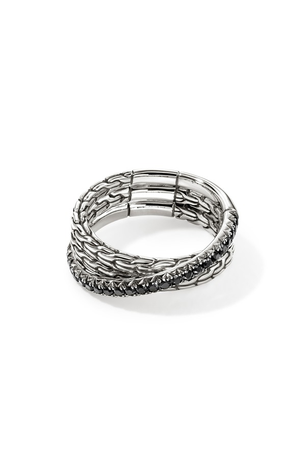 ジョン・ハーディー レディース アクセサリー 指輪 John Hardy JH Essential Pav Crossovering Sterling Silver Gemstonesilver/ Black Sapphire ブラック