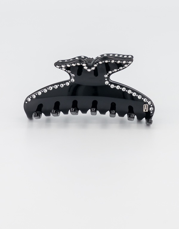 アレクサンドルドゥパリ レディース アクセサリー Alexandre de Paris Dore acetate and crystals hair clip Black ブラック