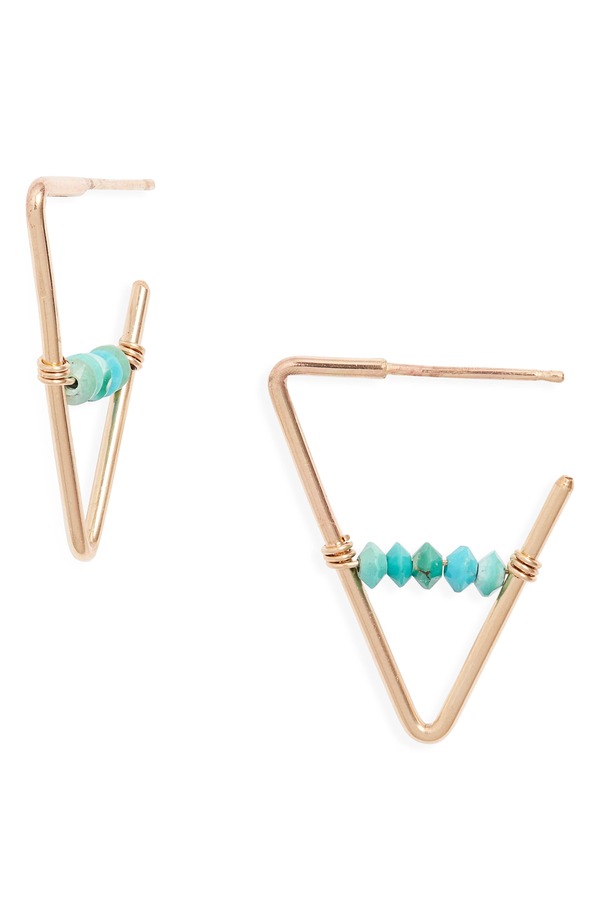 ナシェル レディース アクセサリー ピアス・イヤリング Nashelle Geo Beaded Hoop Earrings Gold Fill ゴールド