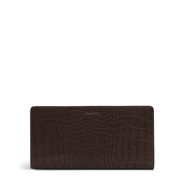 ラドリー レディース 付属品 紙入れ Radley Coin Street - Faux Croc Large Bifold Wallet Dark Oak