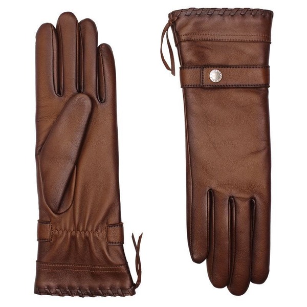 アニェル レディース アクセサリー 手袋 Agnelle Dallas Cashmere Lined Lambskin Glove with Corset Lacing Whisky Patine