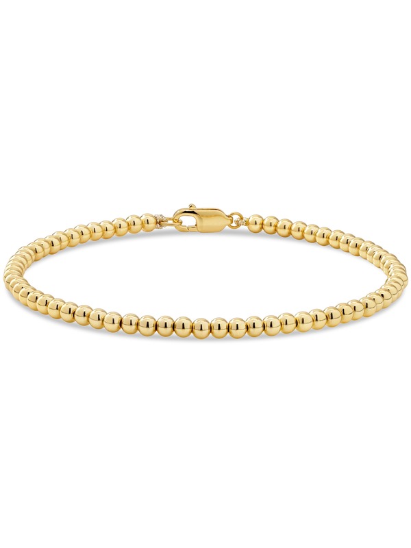デヴァタ レディース アクセサリー ブレスレット・バングル・アンクレット DEVATA 3mm Beaded Ball Chain Bracelet Plated Sterling Yellow Gold イエロー
