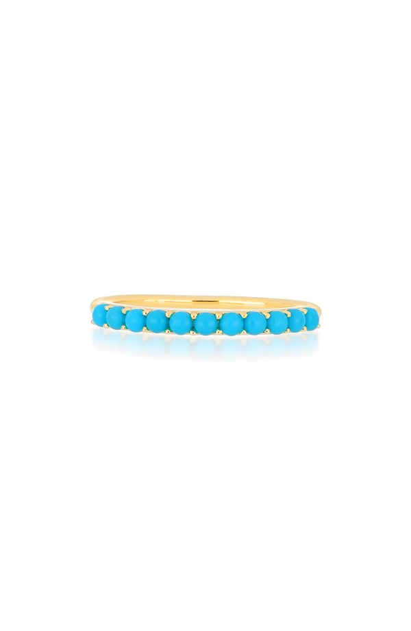 エフコレクション レディース アクセサリー 指輪 EF Collection Turquoise Stacking Ring Yellow Gold/ Turquoise ターコイズ｜ReVida 店