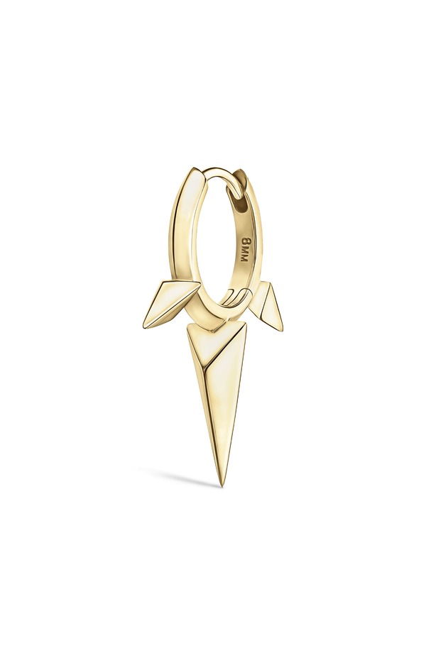マリア・タッシュ レディース アクセサリー ピアス・イヤリング MARIA TASH Triple Spike Single Hoop Earring Yellow Gold イエロー