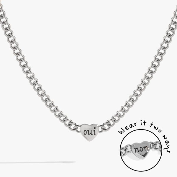 アレックスアンドアニ レディース アクセサリー ネックレス・チョーカー レース Alex and Ani Oui Non Heart Inlinecklace Silver シルバー