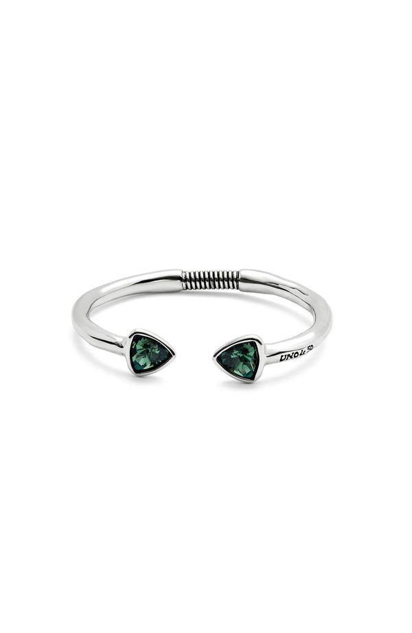 ウノデ 50 レディース アクセサリー ブレスレット・バングル・アンクレット UNODE50 Green Duo Crystal Cuff Silver シルバー