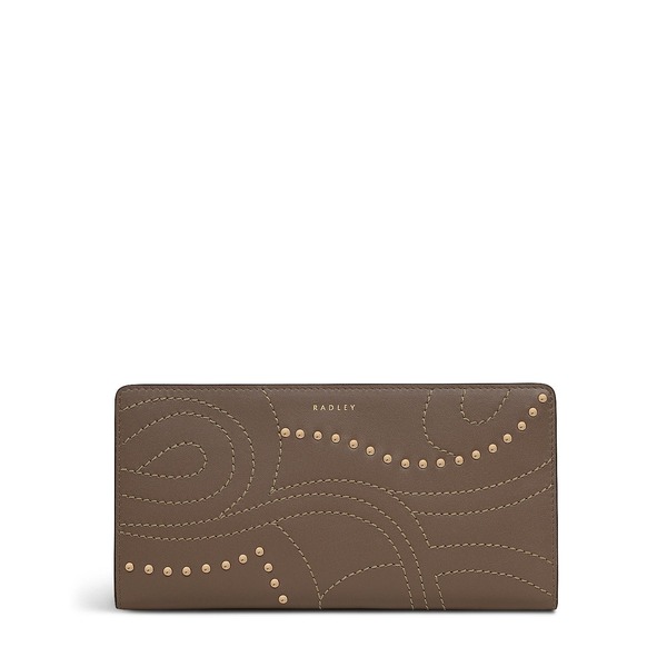 ラドリー レディース 付属品 紙入れ Radley Coin Street - Stud Large Bifold Wallet Coffee 珈琲