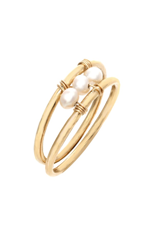 コザフ レディース アクセサリー 指輪 KOZAKH Elana Cultured Pearl Ringold ゴールド｜ReVida 店