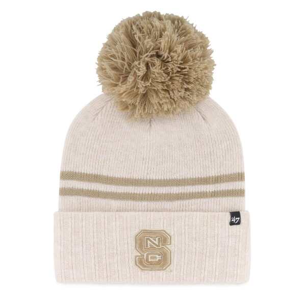 フォーティーセブン レディース アクセサリー 帽子 ニット Women's '47 Natural NC State Wolfpack Core & Inline Latte Cuffed Knit Hat with Pom Natural