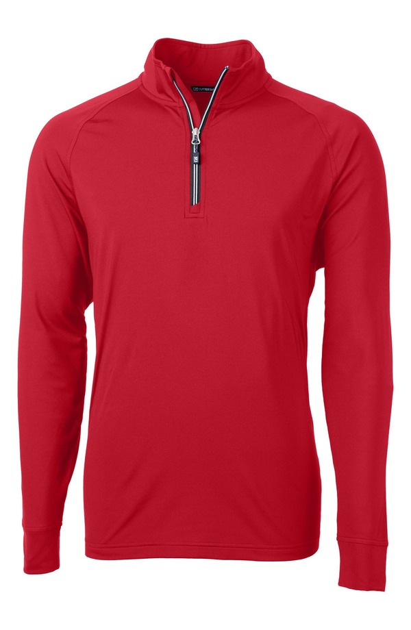 裁断師アンドうしろ側 メンズ アウター パーカー・スウェット ハーフジップ 編み物 Cutter \u0026 Buck Adapt Knit Quarter Zipullovered 赤いこと