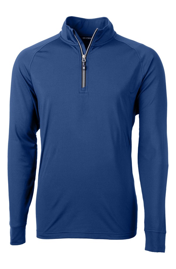 裁断師アンドうしろ側 メンズ アウター パーカー・スウェット ハーフジップ 編み物 Cutter \u0026 Buck Adapt Knit Quarter Zipullover Tour Blue 青色