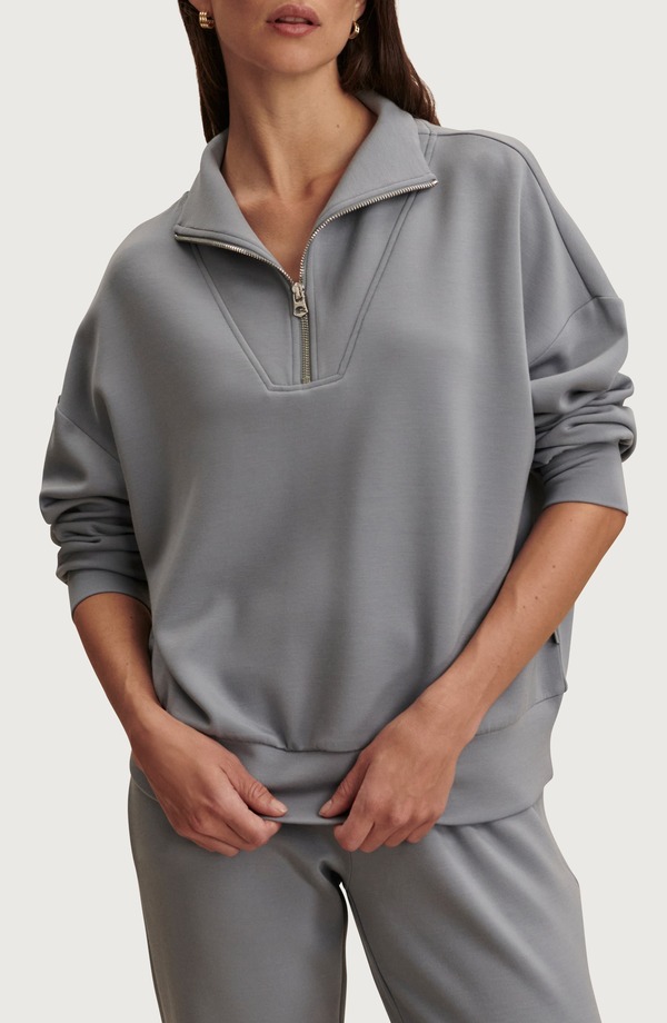 バーレイ レディース アウター パーカー・スウェット シャツ Varley Hawley Half-Zip Sweatshirt Wind Blue ブルー|ReVida 店
