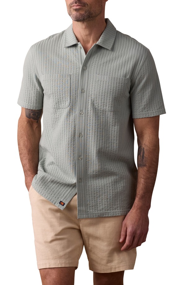 ノーマルブランド メンズ トップス シャツ ニット The Normal Brand Getaway Short Sleeve Knit Button-Up Shirt Juniper