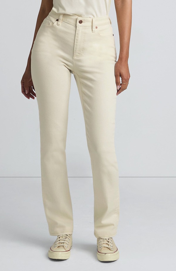 ランズエンド レディース ボトムス デニムパンツ ストレート ジーンズ Lands' End Recover Mid Rise Straight Leg Blue Jeans Natural ブルー|ReVida 店
