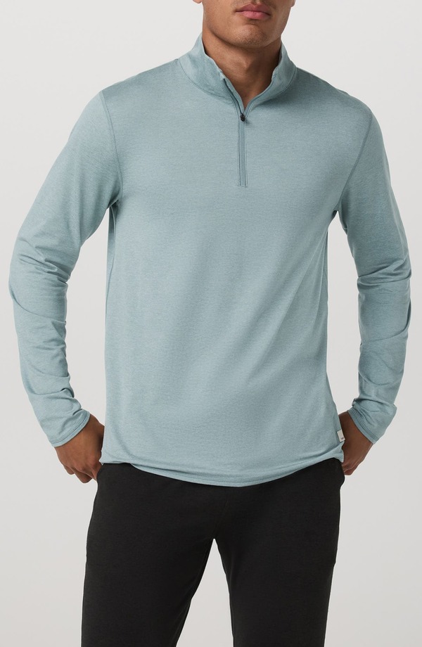 ビュオーリ メンズ アウター パーカー・スウェット Vuori Ponto Performance Half-Zip Misty Blue Heather ヘザー