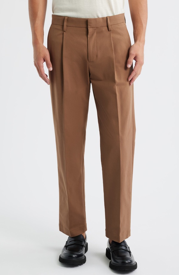 オープンエディット メンズ ボトムス 心地好いズボン下 引っ切りない Open Edit Straight Leg Pants Brown Sepia 赤銅色 ズボン・パンツ-メンズファッション