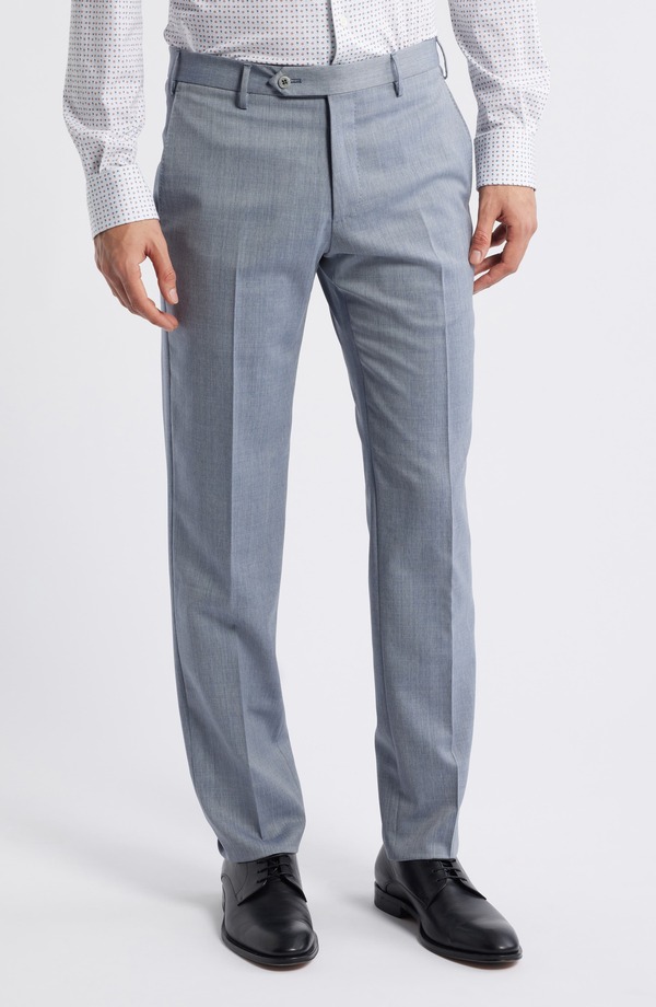 ザネッラ メンズ ボトムス カジュアルパンツ ウール Zanella Parker Stretch Wool Trousers Light Pastel Blue ブルー