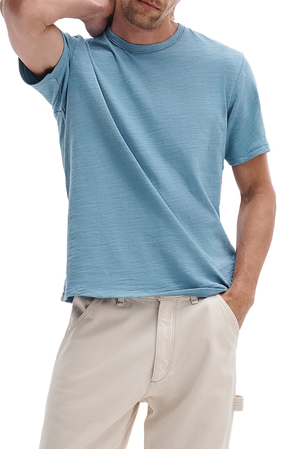 ラグアンドボーン メンズ トップス Tシャツ コットン rag & bone Classic Flame Slub Cotton T-Shirt Fog Blue ブルー 22,792円