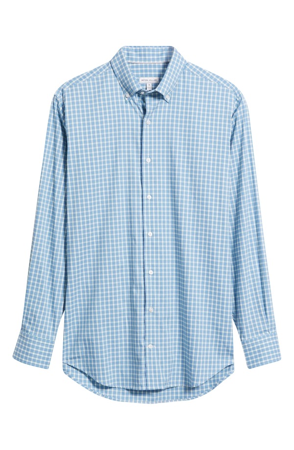 ピーター・ミラー メンズ トップス シャツ ギンガムチェック ダウン ギンガム Peter Millar Felix Crown Lite Gingham Check Performance Twill Button-Down Shirt Bluebird チェック