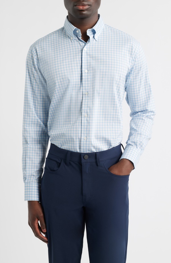 ピーター・ミラー メンズ トップス シャツ ギンガムチェック ダウン ギンガム Peter Millar Felix Crown Lite Gingham Check Performance Twill Button-Down Shirt Cottage Blue ブルー