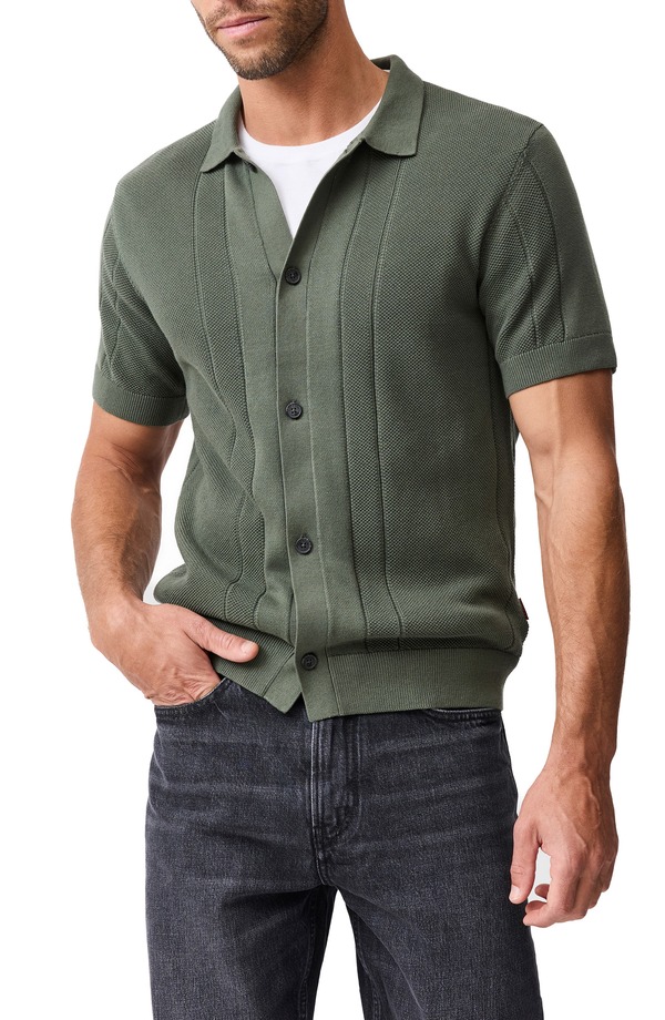 ロッドアンドグン メンズ トップス プルオーバー 編み物 Rodd \u0026 Gunn Cobb River Short Sleeve Knit Button-Up Shirt Forest フォレスト