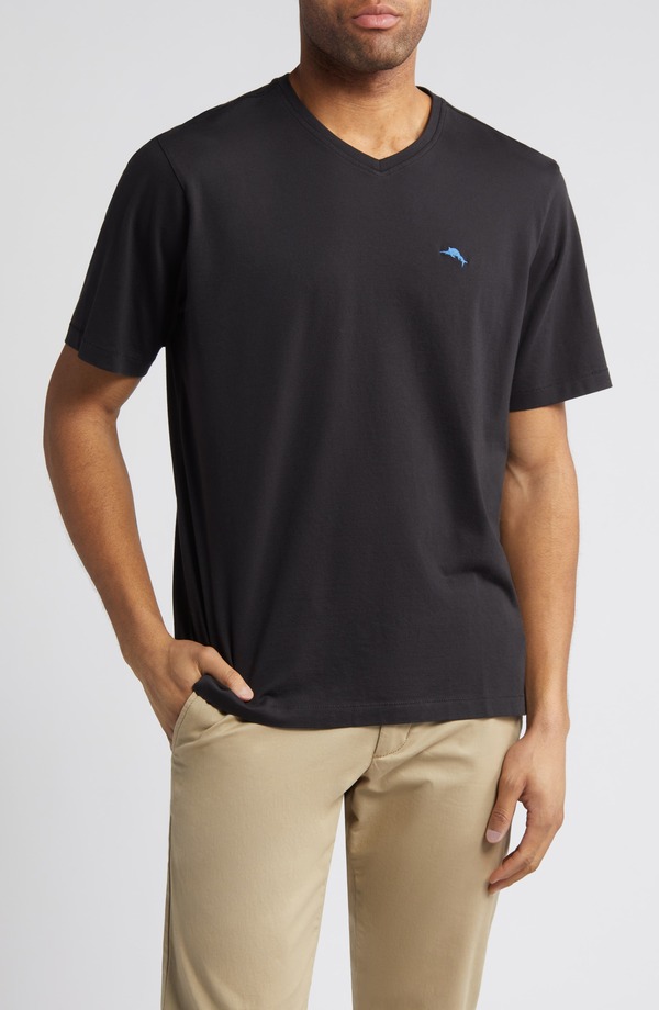 トッミーバハマ メンズ トップス Tシャツ Vネック Tommy Bahama New Bali Skyline V-Neck T-Shirt Black ブラック|ReVida 店