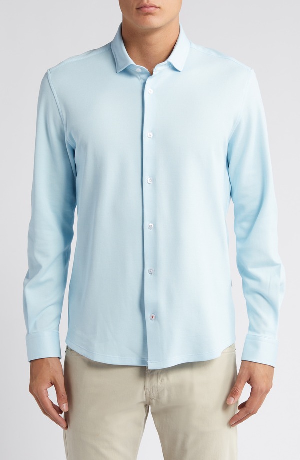 ストーンローズ メンズ トップス シャツ Stone Rose Solid Performance Piqu Button-Up Shirt Lt.blue ブルー