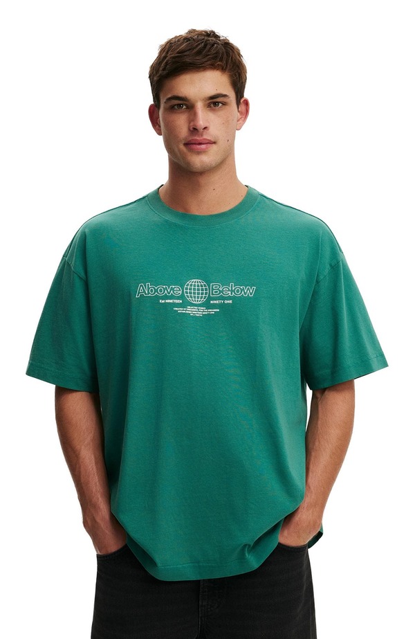 コットンオン メンズ トップス Tシャツ Cotton Box Fitext-Shirt Emerald Above 1991 エメラルド