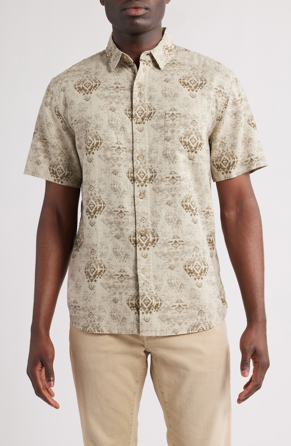 ペンドルトン メンズ トップス シャツ リネン Pendleton Dawson Linen Blend Button-Up Shirt Agate Beach Olive オリーブ