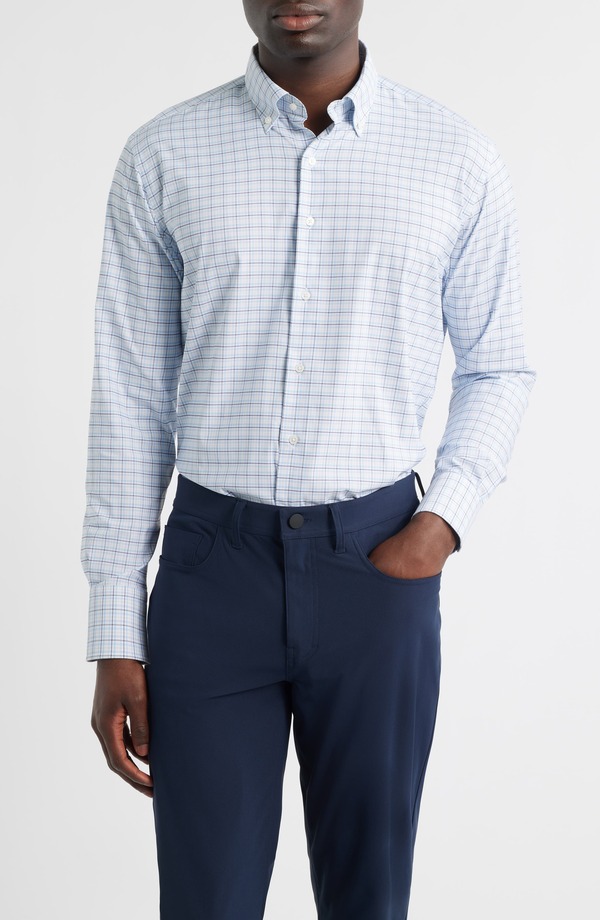 ピーター・ミラー メンズ トップス シャツ ダウン Peter Millar Casey Check Performance Twill Button-Down Shirt Cottage Blue ブルー