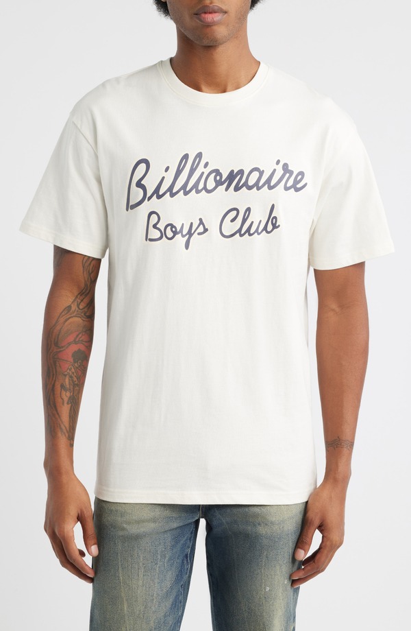 ビリオネアボーイズクラブ メンズ トップス Tシャツ コットン グラフィック Billionaire Boys ClubB Mantra Cotton Graphic T-Shirt Whisper White ホワイト