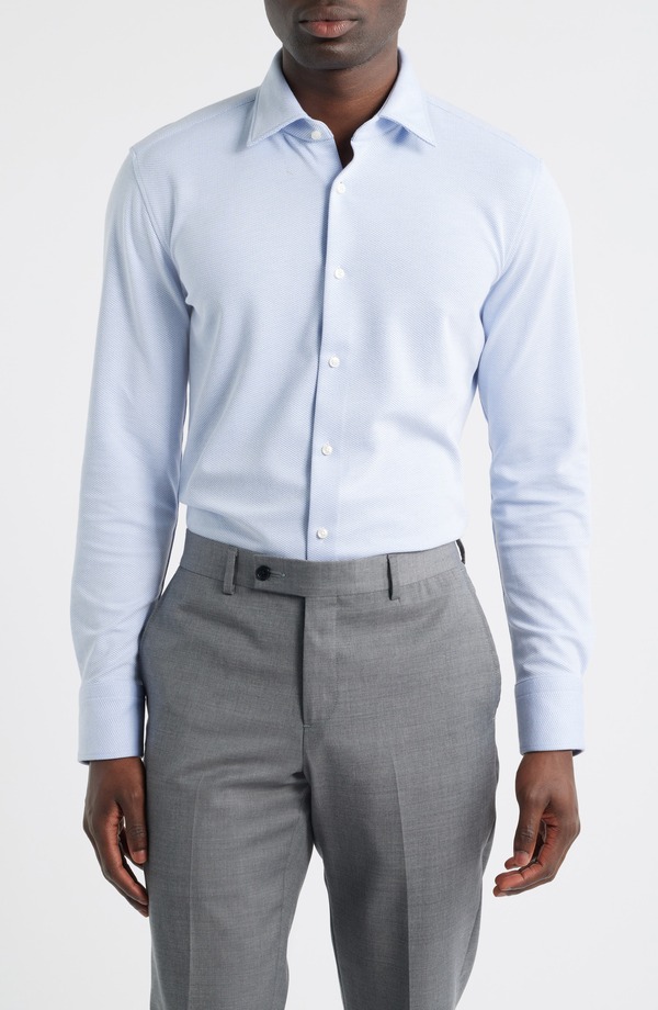 ボス メンズ トップス シャツ BOSS Hankent Performance Twill Dresshirt Light/ Pastel Blue ブルー