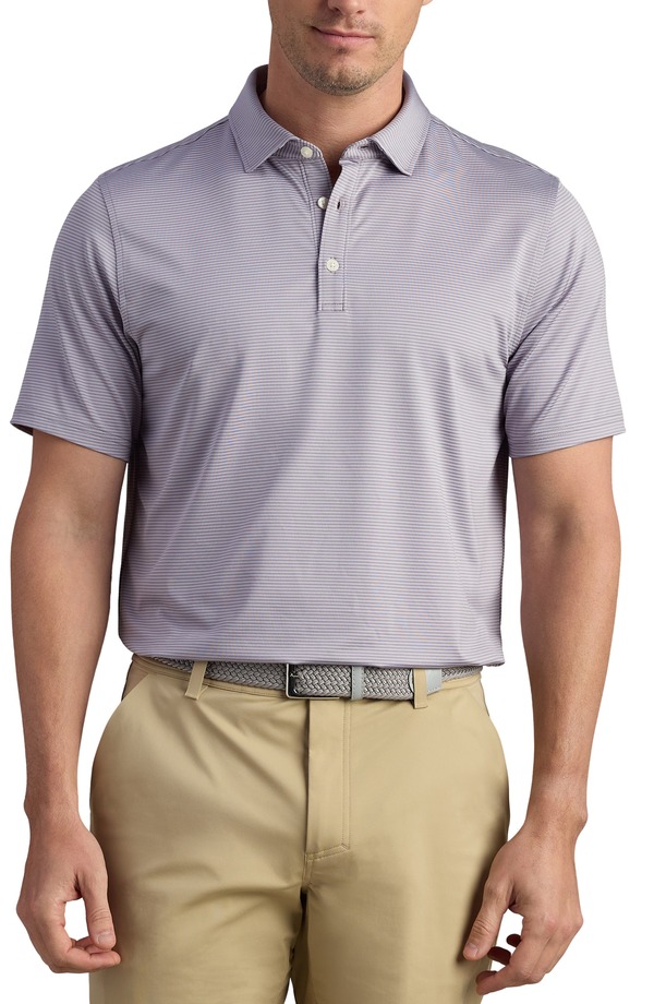 ローヌ メンズ トップス ポロシャツ Rhone Drive Time Performance Polo Purple Smoke Stripe スモーク