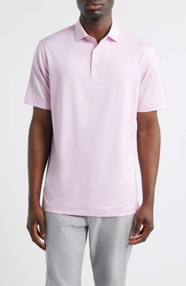 ピーター・ミラー メンズ トップス ポロシャツ ギンガムチェック ジャージー ギンガム Peter Millar Gingham Check Performance Jersey Polo Pink Parfait ピンク