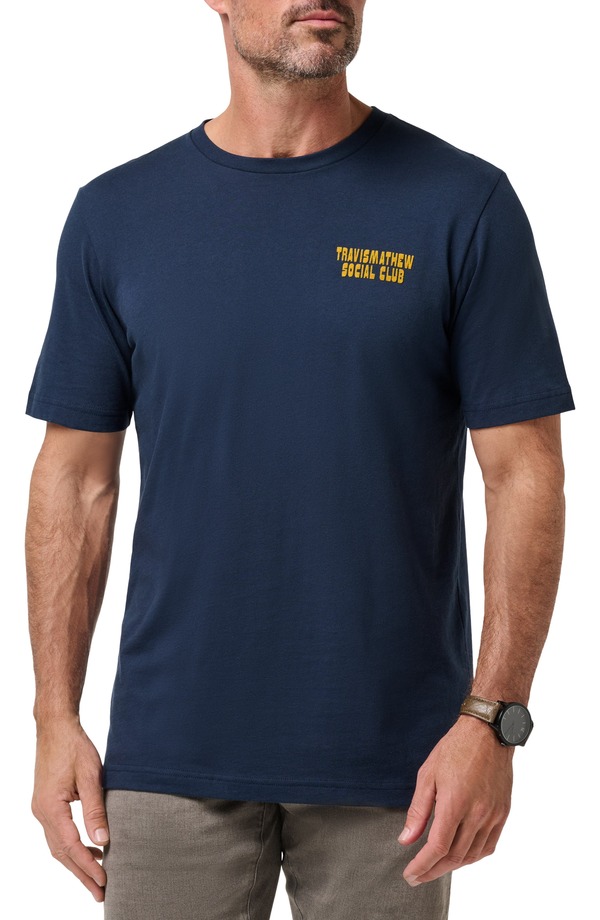 トラビスマヒュー メンズ トップス プルオーバー 綿織物 グラフィック TravisMathew Club Dues Cotton Graphic T-Shirtotal Eclipse