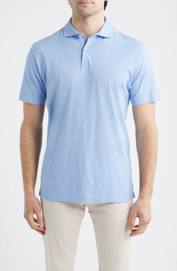 ピーター・ミラー メンズ トップス ポロシャツ コットン Peter Millar Crown Crafted Journeyman Pima Cotton Polo Iris Mist