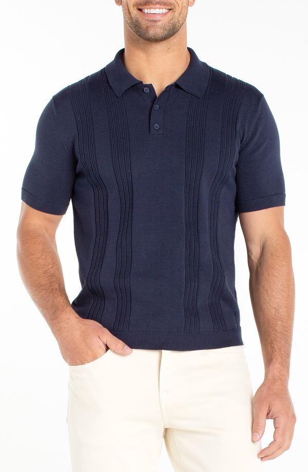 リヴァプール ロサンゼルス メンズ アウター パーカー・スウェット ポロシャツ セーター コットン Liverpoolos Angeles Rib Cotton Polo Sweater Navy ネイビー