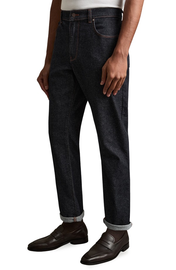 レイス メンズ ボトムス ジーンズズボン下 引っ切りない デニム Reiss Bishopsgate Straight Leg Jeans Raw Indigo インディゴ ズボン・パンツ-メンズファッション