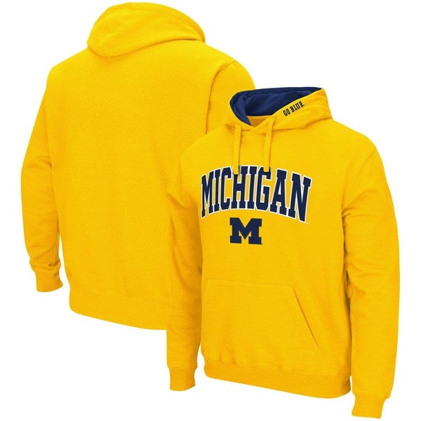 コロシアム メンズ アウター パーカー・スウェット ロゴ Men Colosseumaize Michigan Wolverines Arch \u0026 Logo 3.0 Pullover Hoodie Maize